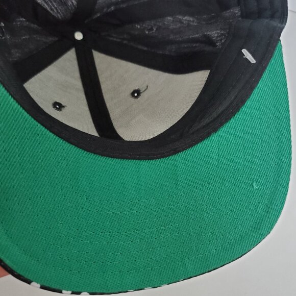 Newer BASIC MATH Snap Back Hat Sport Baseball Cap Black White Green Embroidered - Picture 8 of 8